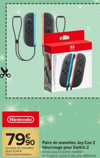 Paire de manettes Joy-Con 2 bleu/rouge pour Switch 2