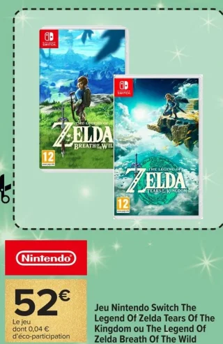 Jeu Nintendo Switch The Legend Of Zelda Tears Of The Kingdom ou The Legend Of Zelda Breath Of The Wild