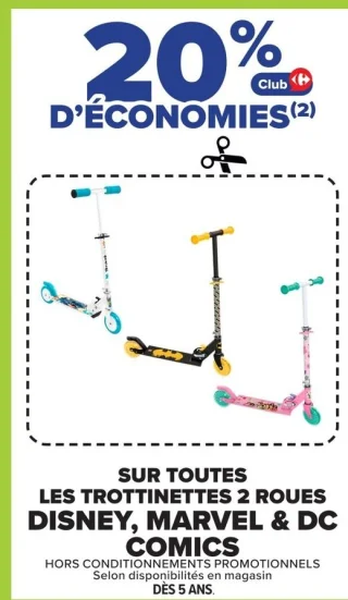 Trottinettes 2 roues Disney, Marvel & DC Comics
