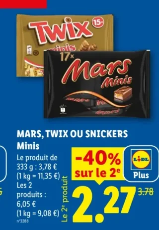 MARS, TWIX OU SNICKERS Minis