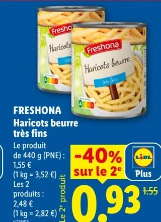 FRESHONA Haricots beurre très fins