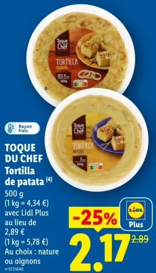 Tortilla de patata Toque du Chef