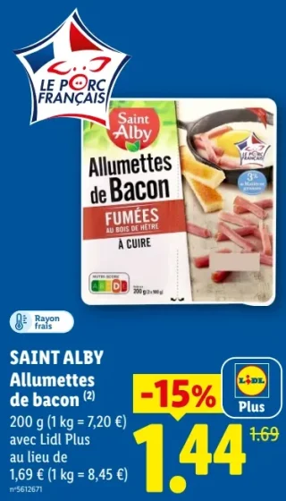 Allumettes de bacon fumées Saint Alby