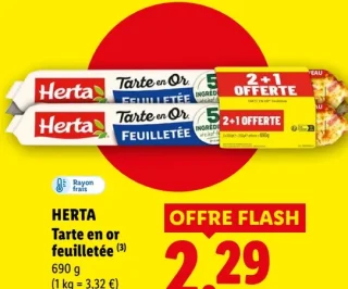 Tarte en or feuilletée Herta