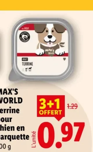 Terrine pour chien en barquette MAX'S WORLD