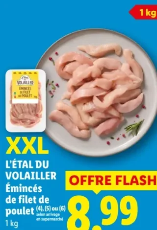 L'Étal du Volailler Émincés de filet de poulet XXL