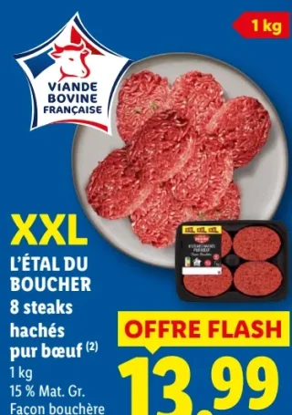 L'Étal du Boucher 8 steaks hachés pur bœuf XXL