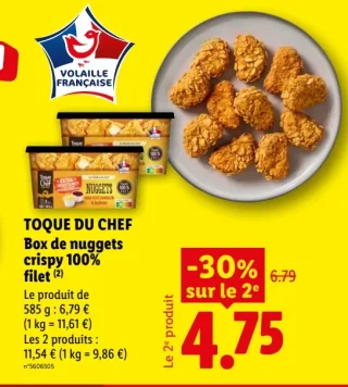 Toque du Chef Box de nuggets crispy 100% filet