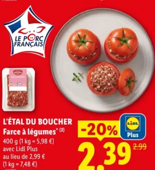L'Étal du Boucher Farce à légumes
