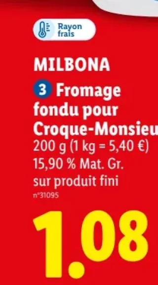 Fromage fondu pour Croque-Monsieur