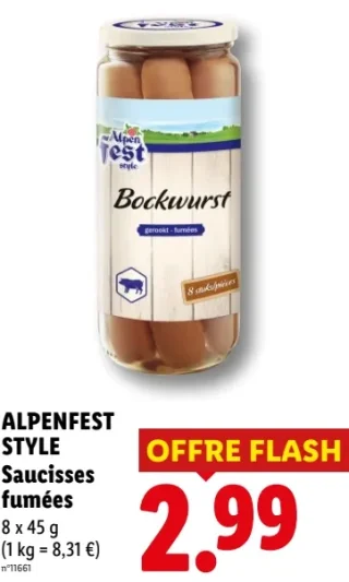 ALPENFEST STYLE Saucisses fumées Bockwurst