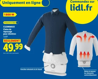 CLEANMAXX Cintre de repassage pour chemises