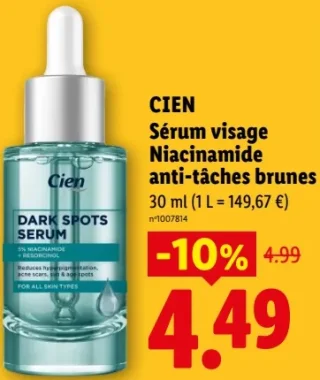 CIEN Sérum visage Niacinamide anti-tâches brunes