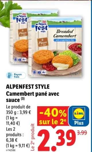 Camembert pané avec sauce Alpenfest Style