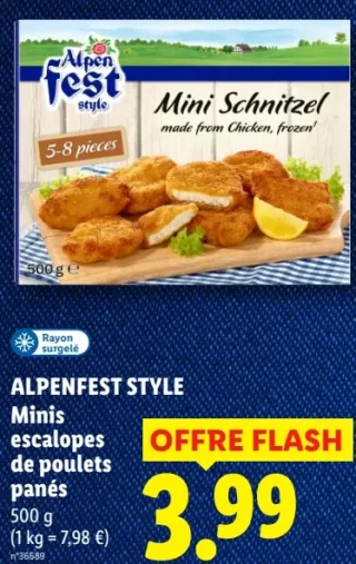 ALPENFEST STYLE Minis escalopes de poulets panés