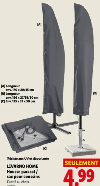 LIVARNO HOME Housse parasol / sac pour coussins