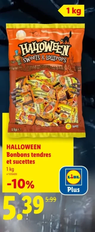 Bonbons tendres et sucettes HALLOWEEN