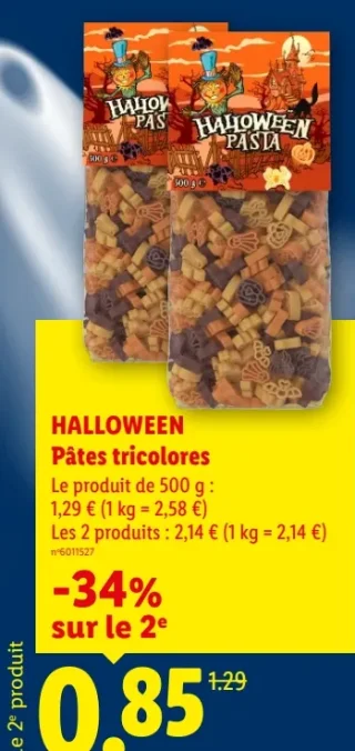 HALLOWEEN Pâtes tricolores