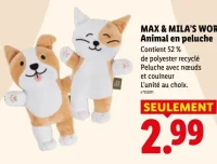 MAX & MILA'S WORLD Animal en peluche