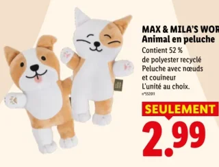 MAX & MILA'S WORLD Animal en peluche