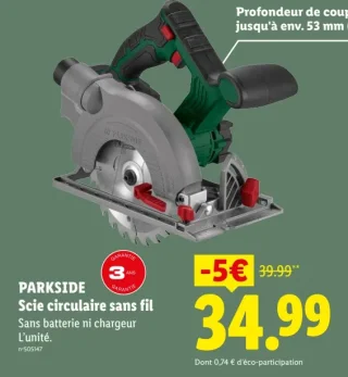 PARKSIDE Scie circulaire sans fil