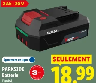 PARKSIDE Batterie 2 Ah - 20 V