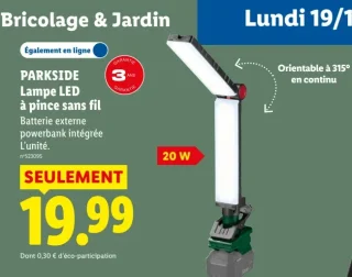 PARKSIDE Lampe LED à pince sans fil