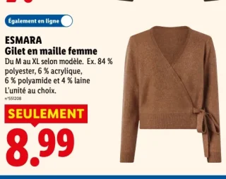 ESMARA Gilet en maille femme