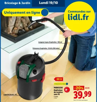 PARKSIDE Aspirateur de cendres sans fil