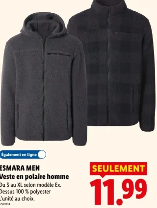 ESMARA MEN Veste en polaire homme