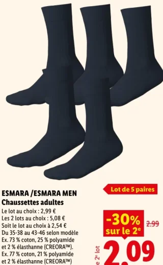 ESMARA / ESMARA MEN Chaussettes adultes