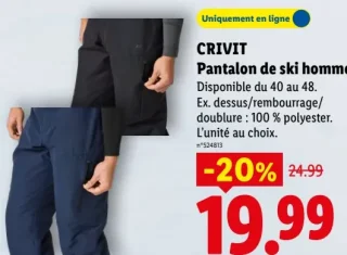 CRIVIT Pantalon de ski homme