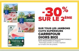 Jambons cuits supérieurs CARREFOUR