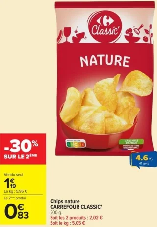Chips nature CARREFOUR CLASSIC'