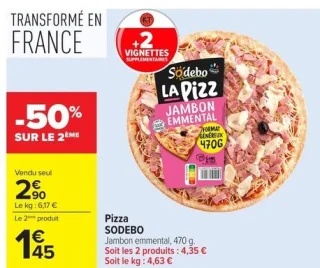 Pizza SODEBO Jambon emmental