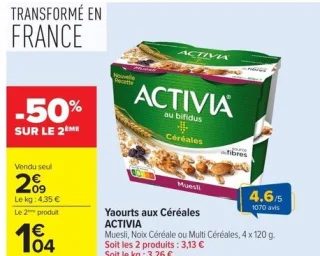Yaourts aux Céréales ACTIVIA
