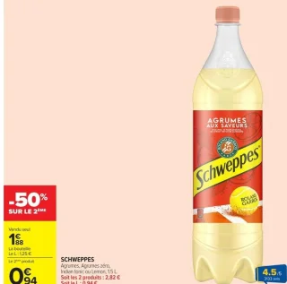 SCHWEPPES Agrumes, Agrumes zéro, Indian tonic ou Lemon