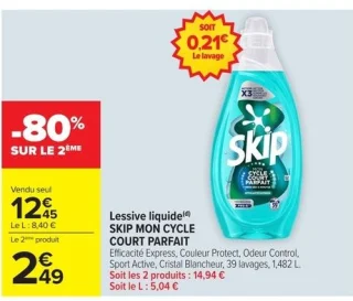 Lessive liquide SKIP MON CYCLE COURT PARFAIT