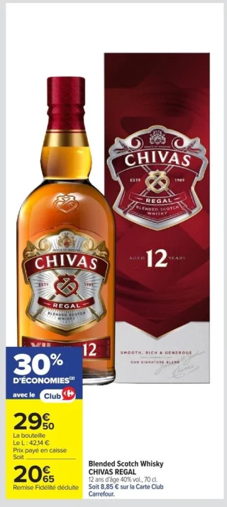 Blended Scotch Whisky CHIVAS REGAL 12 ans d'âge