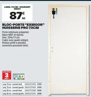 BLOC-PORTE "EXMOOR" HUISSERIE PRO 73CM