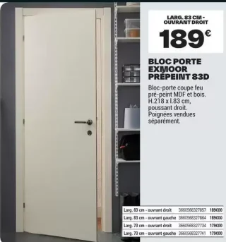 BLOC PORTE EXMOOR PRÉPEINT 83D