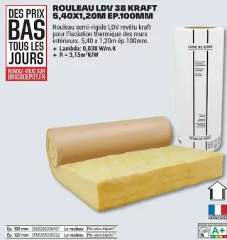 ROULEAU LDV 38 KRAFT 5,40X1,20M EP.100MM