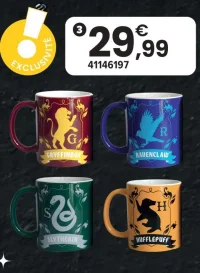 Set cadeau 4 mugs 300 ml Harry Potter