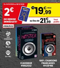 Jeu de société Hitster Classique ou 100% Chansons Françaises