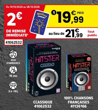 Jeu de société Hitster Classique ou 100% Chansons Françaises