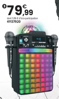 iDance Party Groove - Enceinte Bluetooth portable karaoké 9 en 1