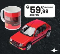 Voiture 1/18ème Peugeot 205 GTI avec Mug