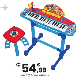 Clavier électronique et tabouret Paw Patrol