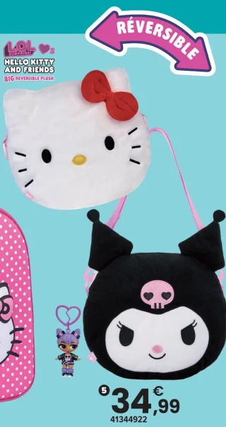 Sac peluche réversible surprise 20 cm L.O.L. Surprise! Hello Kitty And Friends