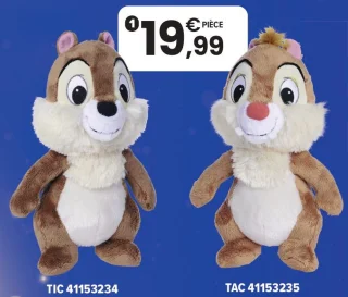 Disney Peluche Tic ou Tac 25 cm